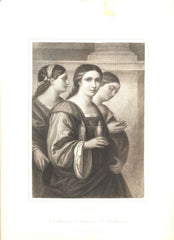 Svatá CATERINA, BARBORA  a MAGDALÉNA - ocelorytina, ca. 1850.