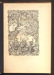 WILDE, OSCAR: PORTRAIT Mr. W. H. - 1909.