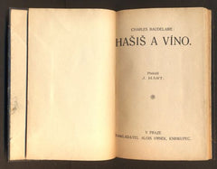 BAUDELAIRE, CHARLES: HAŠIŠ A VÍNO. - (mezi 1910 a 1925).
