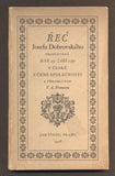 ŘEČ JOSEFA DOBROVSKÉHO PROSLOVENÁ DNE 25. ZÁŘÍ 1791 V ČESKÉ UČENÉ SPOLEČNOSTI. - 1926.