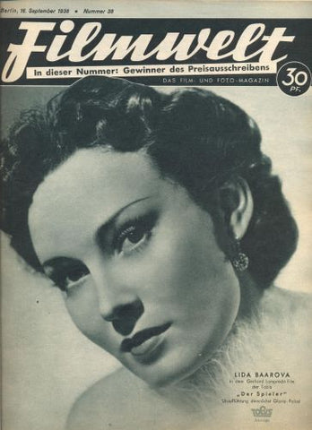Baarová - FILMWELT. Das Film- und Foto-Magazin. Nummer 38. - 1938.
