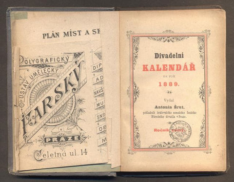DIVADELNÍ KALENDÁŘ NA ROK 1889. - Národní divadlo.