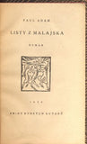 ADAM, PAUL: LISTY Z MALAJSKA. - 1920.