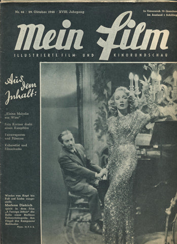 Marlene Dietrich - Mein Film. Illustrierte Film- und Kinorundschau. - Nr. 44. 1948.