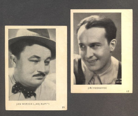 Kinorevue - kartičky: Jan Werich - Jiří Voskovec.