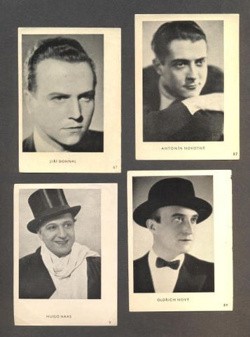 Kinorevue - kartičky: Hugo Haas - Antonín Novotný - Jiří Dohnal - Oldřich Nový.