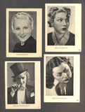 Kinorevue - kartičky: Marlene Dietrichová - Adina Mandlová - Běla Tringlerová - Jiřina Šejbalová.