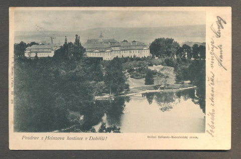 POZDRAV Z HEINZOVA HOSTINCE V DOBŘÍŠI! - Pohlednice. Dopisnice.