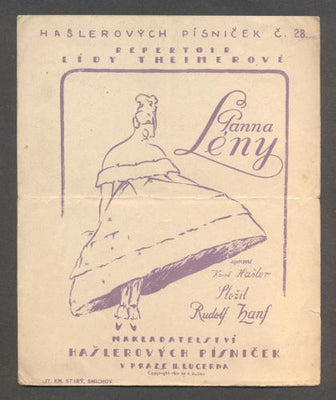 HANF, RUDOLF; HAŠLER, KAREL: PANNA LÉNY. - 1919. Hašlerových písniček č. 28.