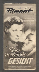 DAS VERLORENE GESICHT. - Filmpost Programm 258.