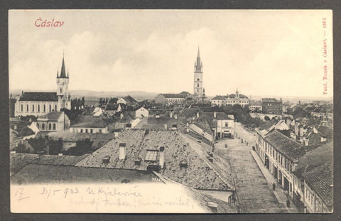 ČÁSLAV. 1903. - Pohlednice. Dopisnice.