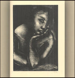 Rudolf Kremlička. Zamyšlené děvče. Litografie. 170x115 mm, sign. tužkou, monogram RK.