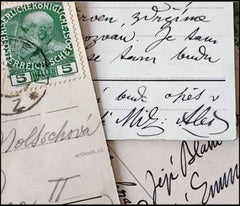 Mikoláš Aleš (18.11.1852 - 10.7.1913). Český malíř. - 3x Alšův rukopis, podpis, dat. 1910.