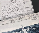 Mikoláš Aleš (18.11.1852 - 10.7.1913). Český malíř. - 3x Alšův rukopis, podpis, dat. 1910.
