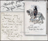 Mikoláš Aleš (18.11.1852 - 10.7.1913). Český malíř. - 3x Alšův rukopis, podpis, dat. 1909.