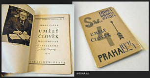 ČAPEK; JOSEF: UMĚLÝ ČLOVĚK. - 1924. S podpisem Josefa Čapka!