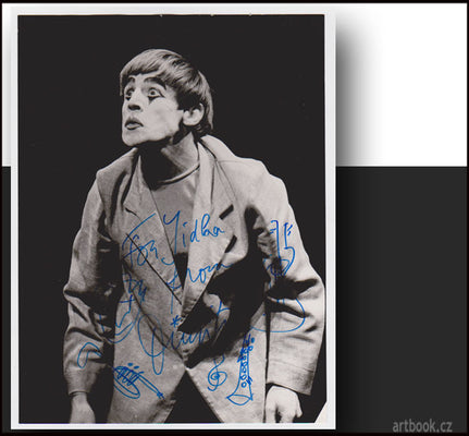 Dimitri (clown) - originální fotografie s věnováním, kresbou a podpisem (1969).
