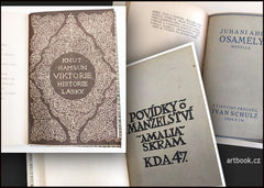 SKRAM, AMALIA: POVÍDKY O MANŽELSTVÍ / AHO, JUHANI: OSAMĚLÝ / HAMSUN, KNUT: VIKTORIE. - 1908; 1912; 1916. KDA.
