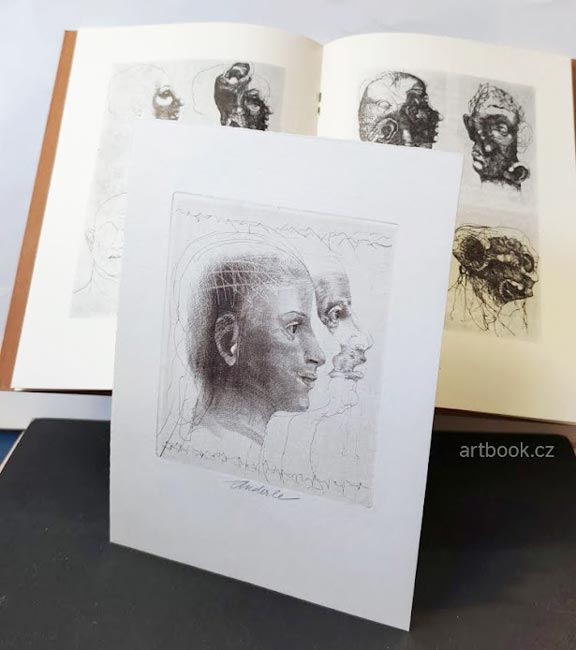 Anderle - sign. suchá jehla. HRABAL, BOHUMIL: LISTOVÁNÍ VE STÍNECH GRAFICKÝCH LISTŮ. SČB, 1983.