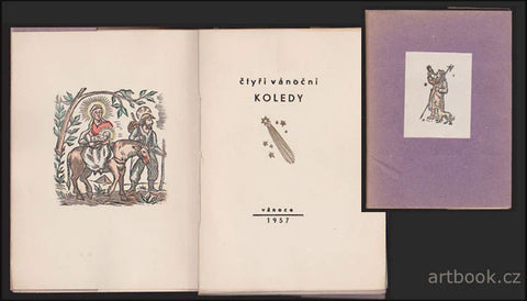 ČTYŘI VÁNOČNÍ KOLEDY. - 1957. Dřevoryty HUGO ŠILBERSKÝ.