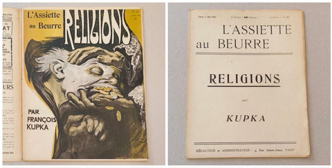 Kupka - RELIGIONS. L'ASSIETTE AU BEURRE. N° 162. 1904. Barevné litografie FRANTIŠEK KUPKA.
