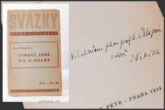 PATOČKA; JAN: SYMBOL ZEMĚ U K. H. MÁCHY. - 1944. 1. vyd. s podpisem a věnováním autora.