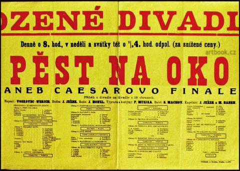 OSVOBOZENÉ DIVADLO. PĚST NA OKO aneb Caesarovo finale. - 1938.