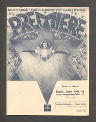 ZARAH LEANDER - "PREMIÉRE" - 1937.