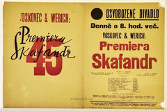 VOSKOVEC &amp; WERICH: PREMIÉRA SKAFANRD. Osvobozené divadlo. 1929.