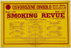 VOSKOVEC & WERICH: SMOKING REVUE. Osvobozené divadlo. Václavské n. 28, hotel Adrie. (od září 1928).