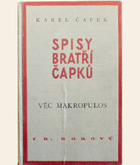 ČAPEK; KAREL: VĚC MAKROPULOS. - 1929. 5. vyd;