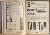 'TAM - TAM'. Hudební leták. - 1925-1926. Číslo 1-6; vše co vyšlo. Hudební avantgarda; Dadaismus; E. F. Burian.