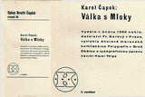 ČAPEK; KAREL: VÁLKA S MLOKY. - 1936. First edition. Design by KAREL TEIGE.
