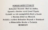REYNEK; BOHUSLAV: HAD NA SNĚHU. - 1924. Obálka (lino) a úprava JOSEF ČAPEK; 120 ex. /jc/ /sr/