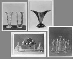 ARTĚL. - 20. - 30. léta. 4 anon. orig. fotografie užitkového skla. HOREJC; NOVOTNÝ. MOSER.
