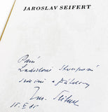 1986. Grafická úprava CYRIL BOUDA. Podpis Jaroslava Seiferta.