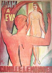 Mašek - LEMONNIER; CAMILLE: ADAM A EVA. - 1925. Románová knihovna Aventina sv. 13. Obálka VÁCLAV MAŠEK.
