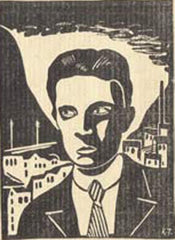 Teige - SEIFERT; JAROSLAV: MĚSTO V SLZÁCH. - 1921. Podpis JAROSLAVA SEIFERTA. Linoryty KAREL TEIGE. Prvotina J.S.