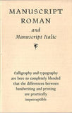 Vzorník písma - MANUSCRIPT SERIES. - 1954. OLDŘICH MENHART. Printing types from Czechoslovakia.