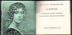 Brunovský - SHAKESPEARE; WILLIAM: LUKRECIE. - 1977. Lyra Pragensis sv.28. Il. ALBÍN BRUNOVSKÝ.