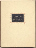 ZAHÁLKA; FRANTIŠEK: TRAKTÁT O PÍSMU. - 1937. Kresby VLADIMÍR JÁNSKÝ.