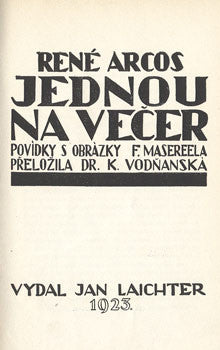 1923. Ilustrace F. MASEREEL.