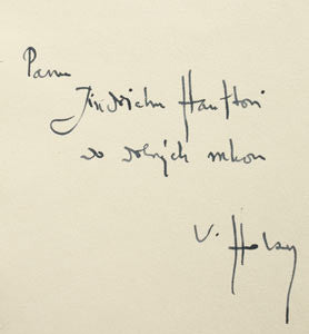 1943. 1. vyd.; podpis autora. Úprava a frontispis FRANTIŠEK MUZIKA.