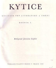 KYTICE. - 1946. Měsíčník pro literaturu a umění; ročník I.