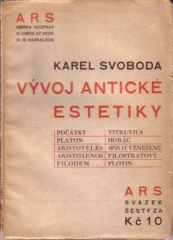 1926. A - R - S  Sbírka rozprav o umění sv. 6. 