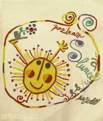 SEYDL; ZDENEK. (1916-1978) - Kresba a písmo barevnými fixi na papíře; sign. 120x104 REZERVACE