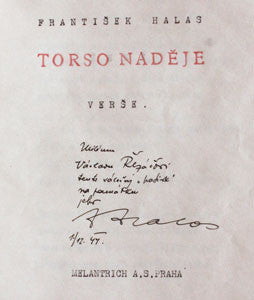 1944. Protektorátní samizdat; podpis autora s datem 14.12. 1944.