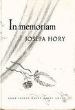 IN MEMORIAM JOSEFA HORY. - 1945. Kruh Přátel Dobré Knihy v Kolíně. Kresby JAR. MENTL.