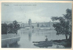 PRAHA - VLTAVSKÁ PARTIE ZE SMÍCHOVSKÉHO NÁBŘEŽÍ. - 1906. Dopisnice. Pohlednice. Místopis Čechy. /Pragensie/