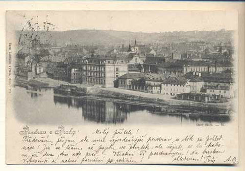 Dopisnice. Pohlednice. Místopis Čechy. Dlouhá adresa. /Pragensie/